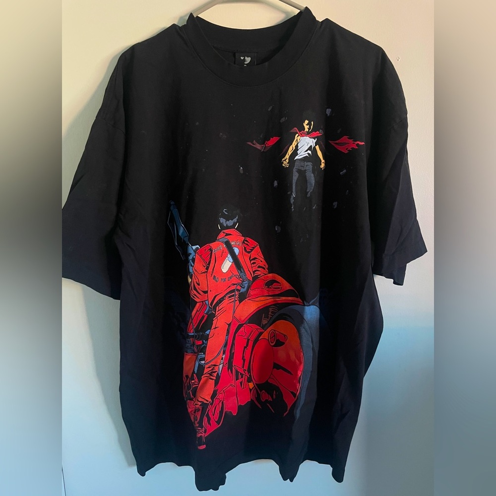 NEW XL AKIRA Mask And Disguise Tetsuo kaneda bike black t shirt anime SEALED!!!